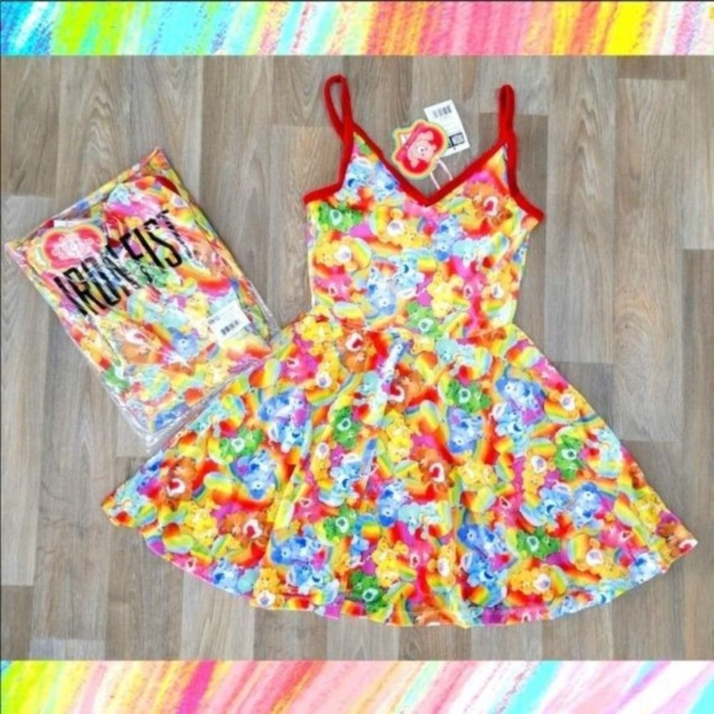 Iron Fist Care Bears Lots of Rainbows Dress, L NWT - Picture 3 of 4